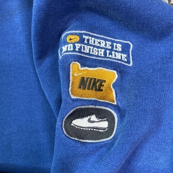 Vintage Nike There Is No Finish Line Blue Hooded Sweatshirt XL 90s - Picture 2 of 10